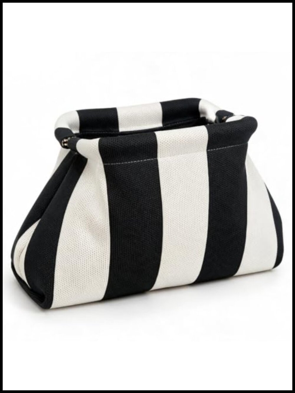 Striped Woven Mahjong Tile Bag Clutch Storage Case